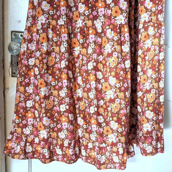 Lacausa Tiered Floral Maxi/Midi Berkeley Dress Size M/L - Picture 9 of 10